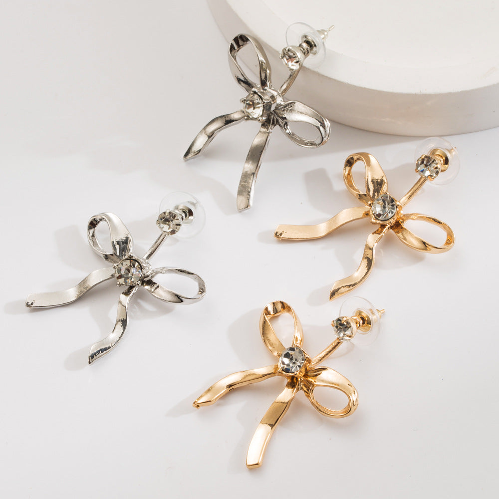 Wholesale Fashion Bow Diamond Earrings