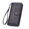 Wholesale Oil Wax Leather Long Hollow Wallet