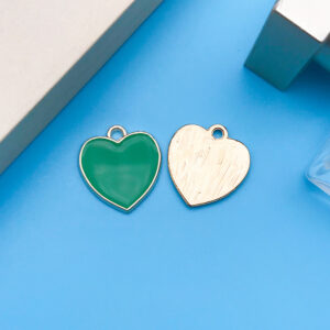 1 drop oil green peach love shape 22x23mm-17533-1.7g