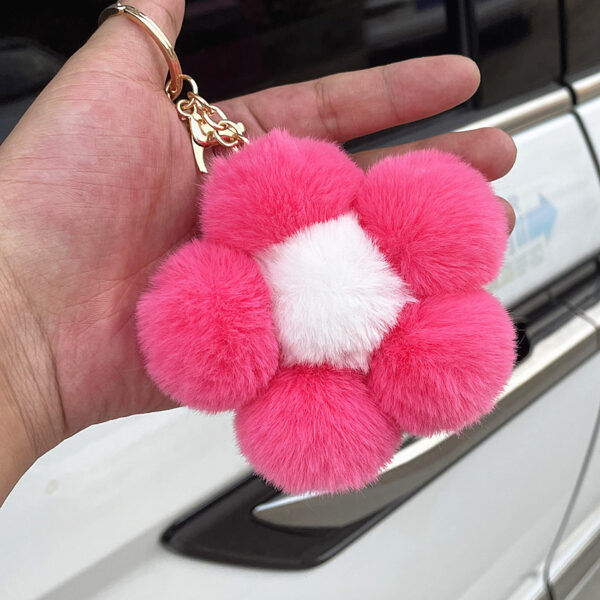 Wholesale Hairball Flowers Cute Plush Keychain