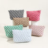 Wholesale Large Wool Checkerboard Large Capacity Pencil Case Knitted Storage Bag