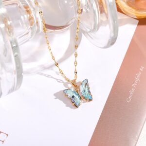 Electroplating Lake Blue / 7*15 butterfly