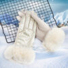 Wholesale Women's Winter Fur Skiing with Plush Angora Glove
