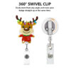 Wholesale Christmas Santa Claus Sparkling Pink Snowman Elk Flower Ring Acrylic Emblem Scroll Retractable Keychain