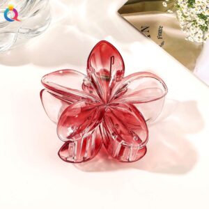 8cm plumeria-transparent red / Qiyue factory direct sales