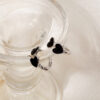 Wholesale Silver Needle Black Vintage Love Earrings
