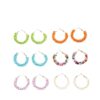 Wholesale Bohemian Colorful Circle Hand Braided Rice Bead Earrings
