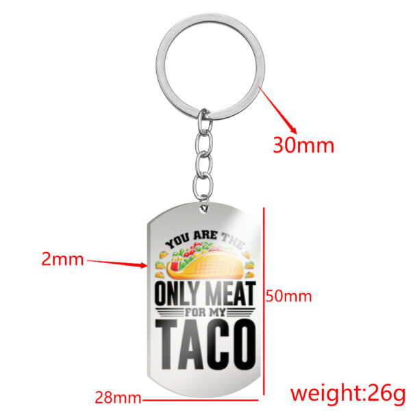 Wholesale Taco Hang Tags Stainless Steel Keychains