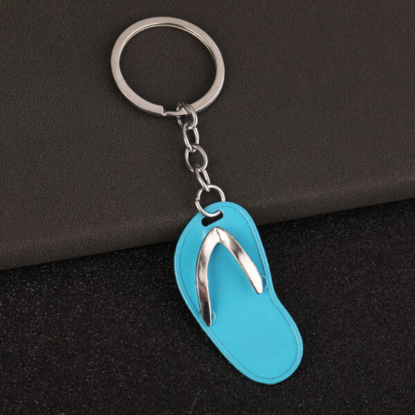 Wholesale Creative Mini Metal Flip Flop Keychain