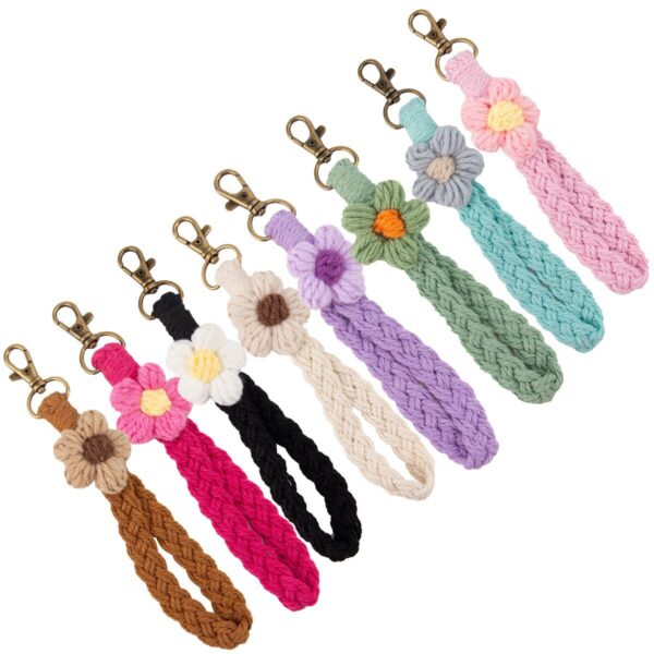 O1CN01ACLYHK1b72GDvYQUF_2208367413417-0-cib Wholesale Flower Handmade Woven Cotton Rope Keychains