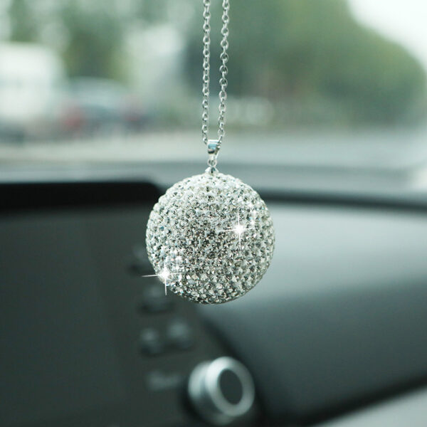 Wholesale Diamond-encrusted Glass Ball Car Pendant