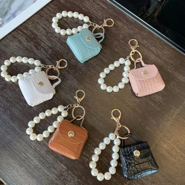 Wholesale Pearl Bags PU Leather Keychains