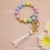 Wholesale Colorful Silicone Beads Diamond Ring Bracelet Keychain