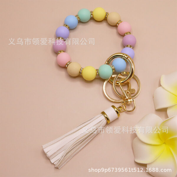 Wholesale Colorful Silicone Beads Diamond Ring Bracelet Keychain