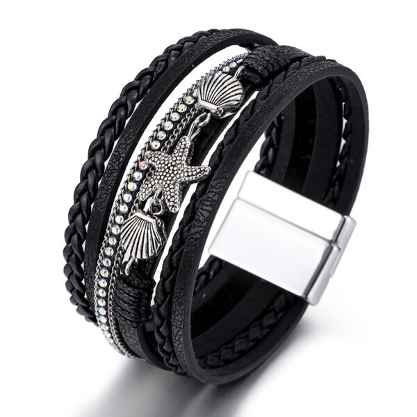 Wholesale Shell Starfish Leather Bracelet