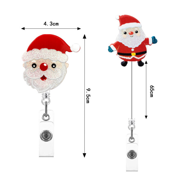 O1CN01AFRwZ11DSyP2coyxe_971130216-0-cib Wholesale Badge Reels Acrylic Christmas Retractable Keychain