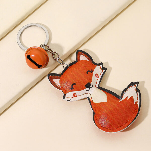 Wholesale PU Cotton Filled Bell Little Fox Keychain