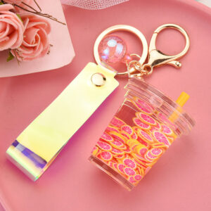 Pink / Leather rope buckle + milk tea cup fruit A3-1