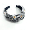 Wholesale Vintage Black and White Checkered DaisiesKnotted Headbands