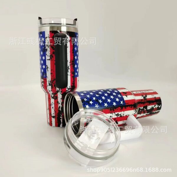 O1CN01AHcylE1metH5H37p9_2216264074980-0-cib Wholesale 5D Stars and Stripes 40oz Car Cup Car Stainless Steel Tumbler Mug with Handle