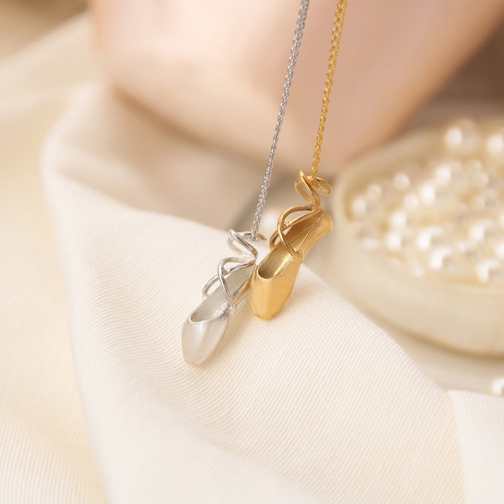 Wholesale Ballet Shoes Shaped Titanium Steel Necklaces