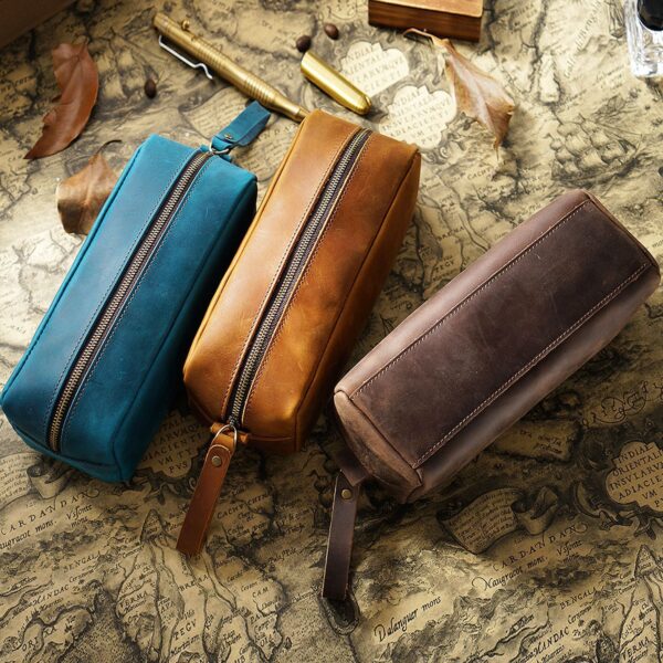 O1CN01AIDhOH1XF2ZlErlvO_2986102893-0-cib Wholesale Header Cowhide Square Retro Mad Horse Leather Zipper Pens