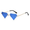 Wholesale Rimless Diamond Shape Hip Hop Sunglasses