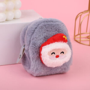 Plush key case-gray for the elderly