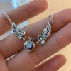 Wholesale Alloy Heart Crown Wings Necklace