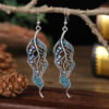 Wholesale Personalized Long Leaf Simple Inlaid AB Color Diamond Earrings
