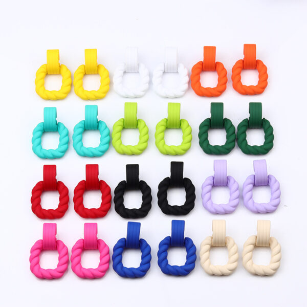 Wholesale Square Semi-circular Splicing Acrylic Earrings