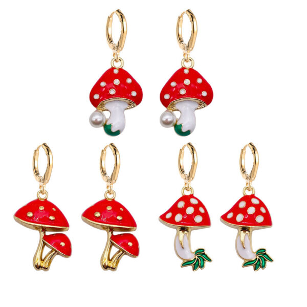 O1CN01ANs6i72CFraXg6NtT__2207539588445-0-cib Wholesale Easter Red Mushroom Alloy Earrings