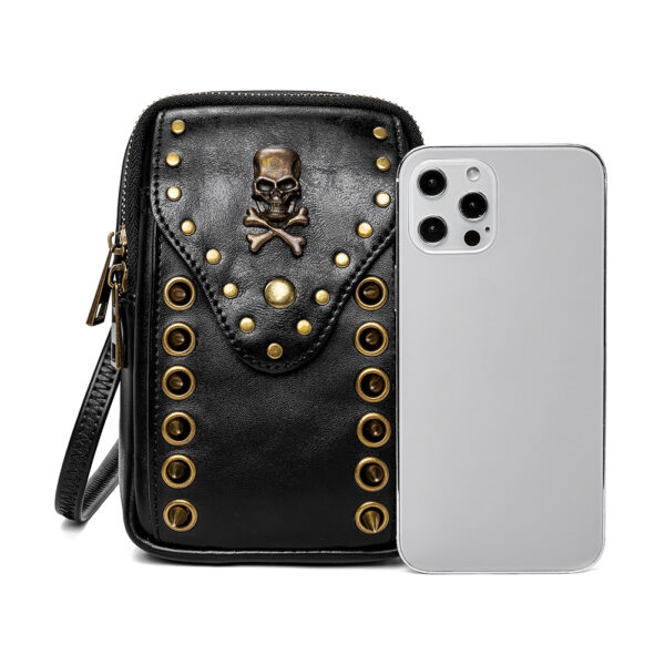 Wholesale PU Skull Head Rivet Mobile Phone Bags