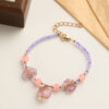 Wholesale Literary Retro Golden Colorful Glass Beaded Bracelet
