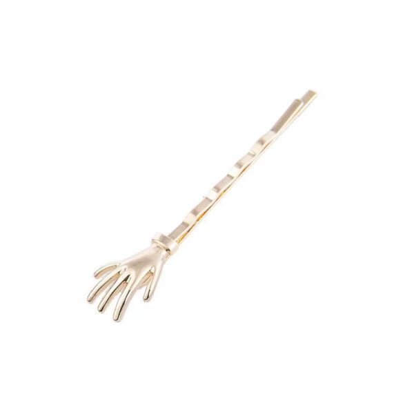 Wholesale Glossy Little Hand Skull Alloy Hair Clips
