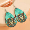 Wholesale Bull Head Water Drops Wooden Earrings