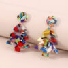 Wholesale Colorful Christmas Tree Acetate Sheet Earrings