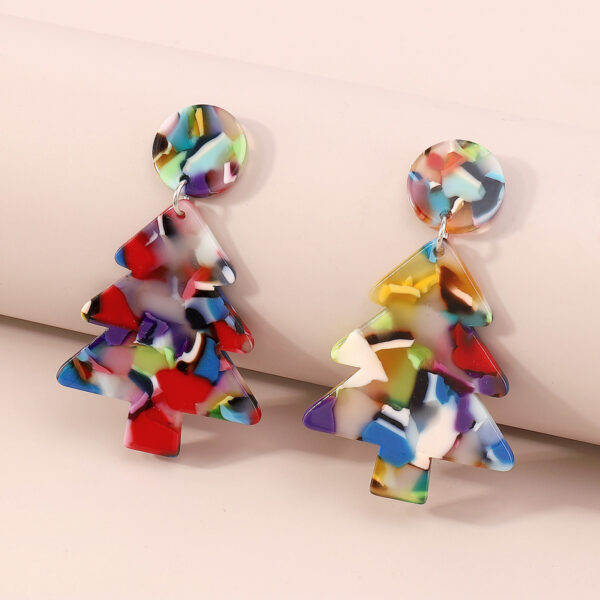 Wholesale Colorful Christmas Tree Acetate Sheet Earrings