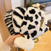 Wholesale Warm Thickened Plush Zebra Print Cow Print Gloves