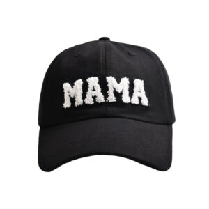 Pure Black-Cotton Embroidered mama Baseball Cap / Adjustable