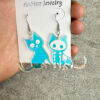 Wholesale Halloween Colorful Cat Fun Color-changing Acrylic Drop Earrings