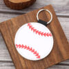 Wholesale Sports Style Baseball Football Basketball Volleyball Leather Keychain