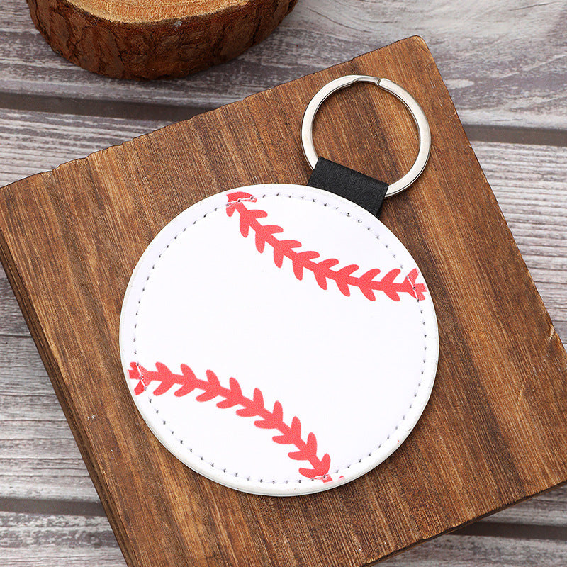 Wholesale Srts Style Baseball Football Basketball Volleyball Leather Keychain