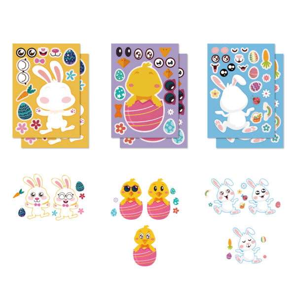 Wholesale Copper Plate Self-adhesive Easter Stickers 12PCS