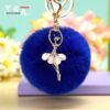Wholesale Water Diamond Barre Dance Rex Rabbit Hair Ball Little Angel Keychain