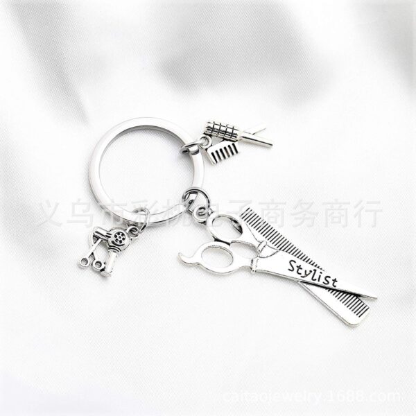 Wholesale Scissors Hair Dryer Comb Alloy Keychains