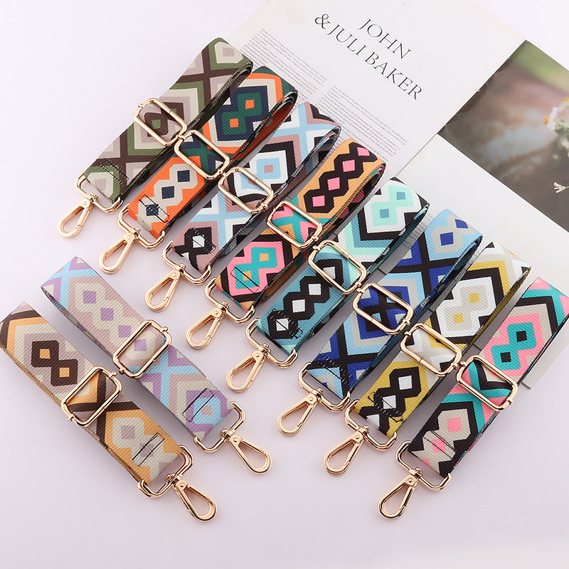 Wholesale Nylon Color Stripe 38mm Adjustable Shoulder Strap