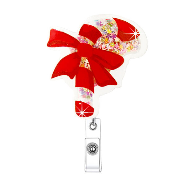 Wholesale Christmas Acrylic Santa Claus Gingerbread Man Christmas Tree Emblem Scroll Retractable Keychain