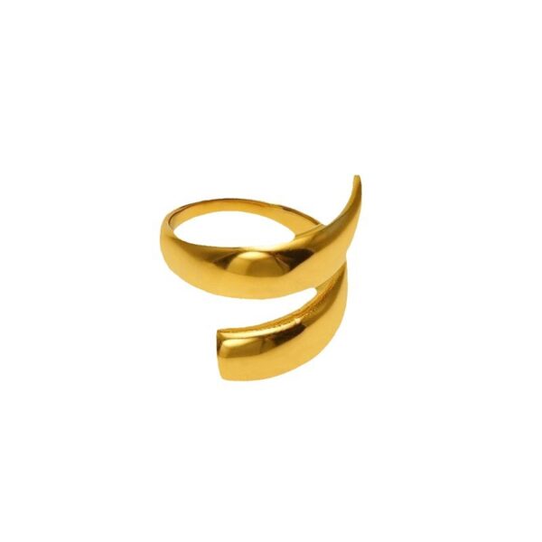 Wholesale Stainless Steel 18k Gold Double Layer Open Ring Titanium Steel Design Sense of Life