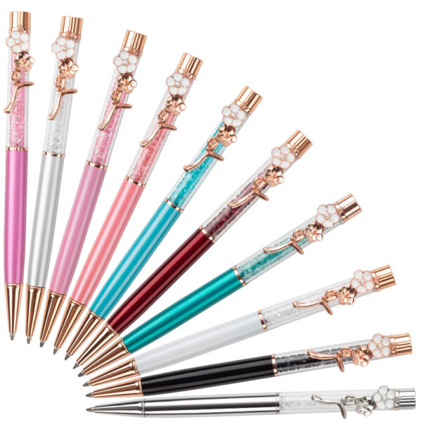 Wholesale Creative Flower Metal Rhinestone Ballpoint Pen